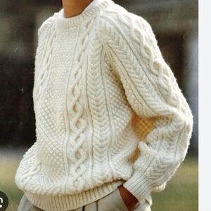 Dean's of Scotland Wool Cream Cable Knit Sweater Size 42(10)